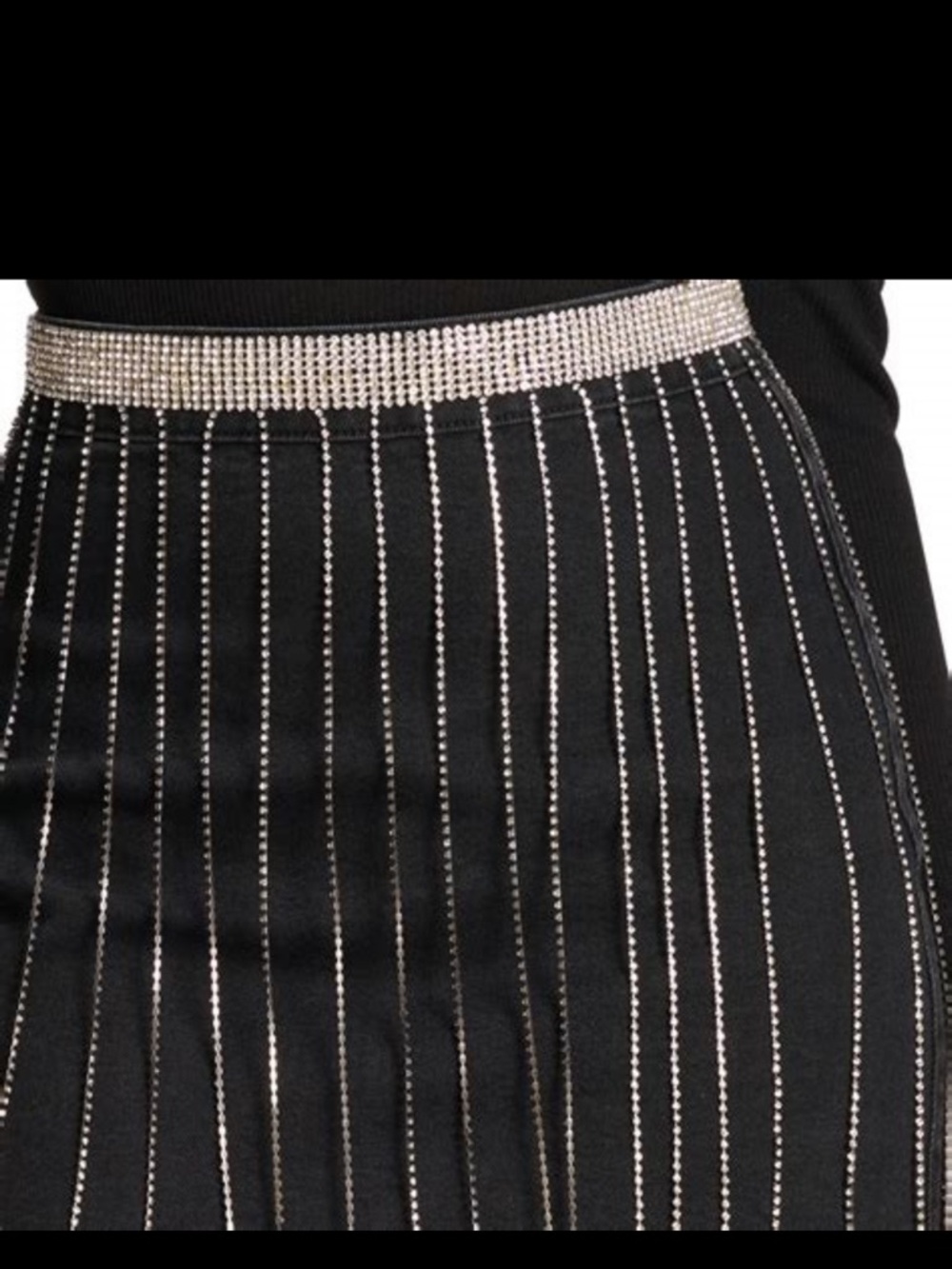 Black Rhinestone-Trim Skirt